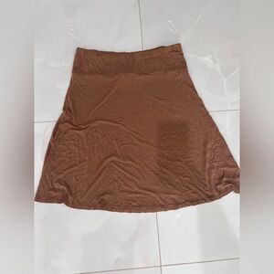 Maya Brown Asymmetrical A-Line Mini Skirt